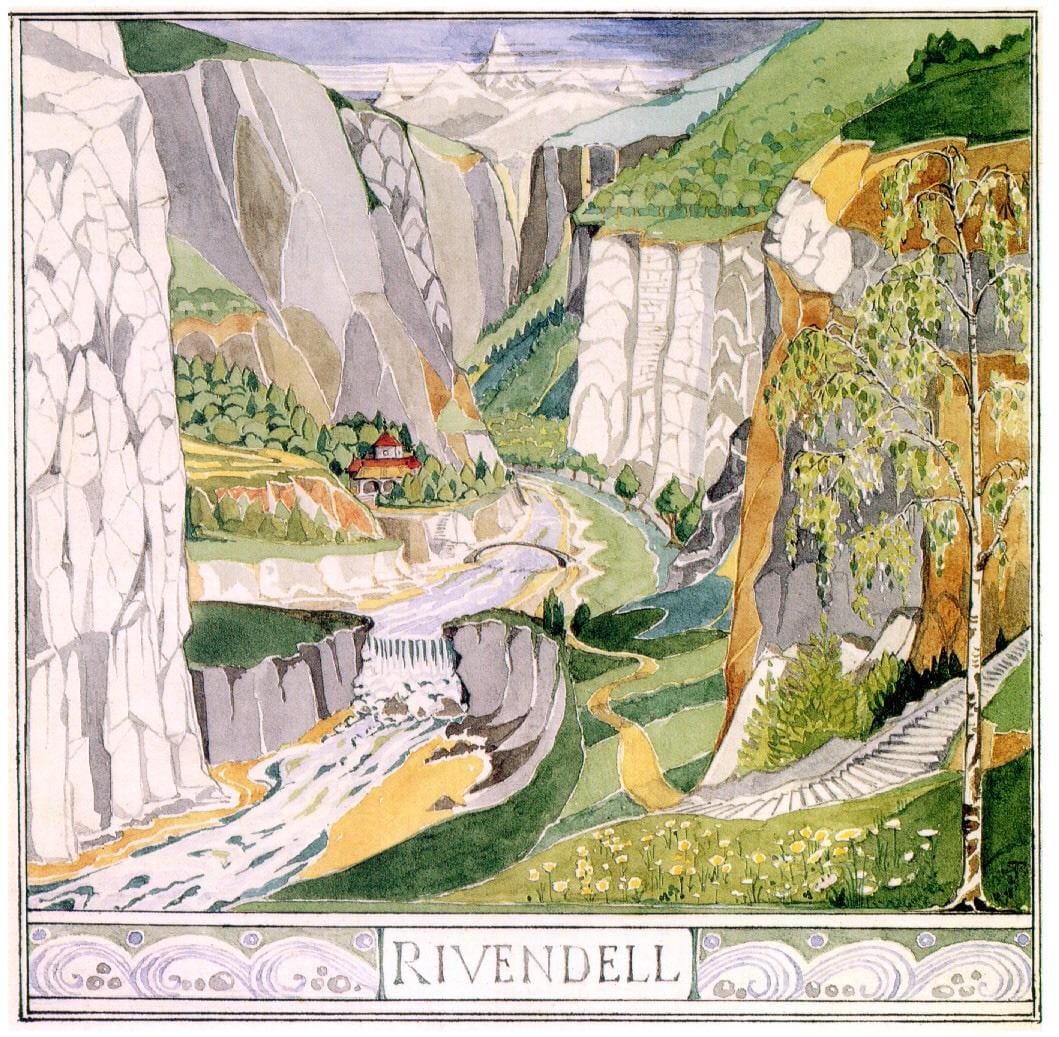 Rivendell as illustrated by Tolkien himself